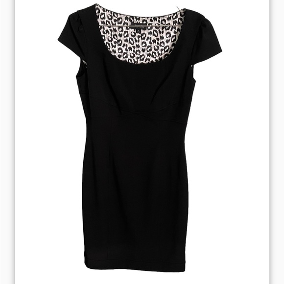 TAHARI ARTHUR S. LEVINE Stretch Fully Lined Black Cap Sleeve Pencil Sheath Dress - Picture 1 of 6